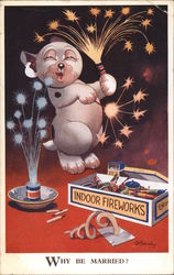 Why Be Married? (Dog and Fireworks) Postcard