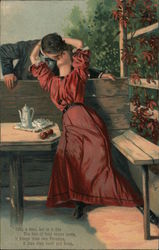 Only a kiss, but in it lires the fate of fond hearts twain Postcard