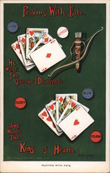 Playing With Fate. He wants the Queen of Diamonds, She wants the King of Hearts. Card Games Postcard Postcard Postcard