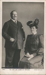 The King and Queen of Portugal Royalty Postcard Postcard Postcard