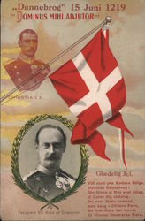 Dominus Mihi Adjutor. Frederik VIII Kind of Denmark and Christian X Postcard