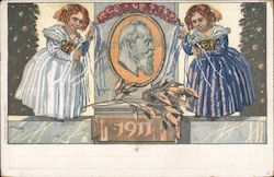 Konigreich Bayern (Kingdom of Bavaria) 1911. Women adorning a grave. Postcard