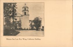 Mission San Luis Rey Wing, California Building Postcard