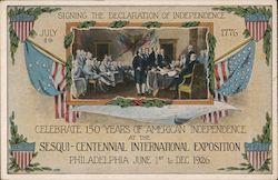 Signing the Declaration of Independence - July 4th 1776 Postcard