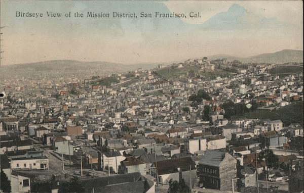 Birdseye View of the Mission District San Francisco California