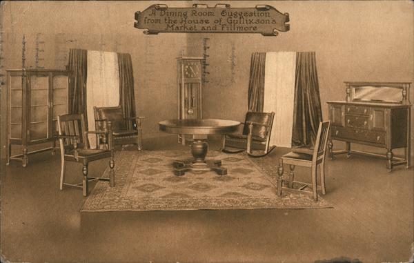 A Dining Room Suggestion from the House of Gullixson's Market and Filmore San Francisco California