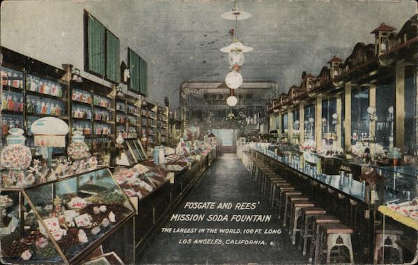 Fosgate and Ree's Mission Soda Fountain, The Largest in the World, 100 ft. Long Los Angeles California