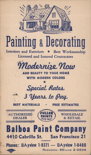 Balboa Paint Company San Francisco California