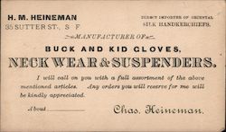 H.M. Heineman Back & Kid Gloves Postcard