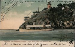 Lighthouse and Commandant's Launch - Yerba Buena Island Postcard