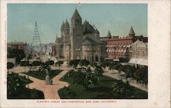 Electric Tower and Post Office Postcard