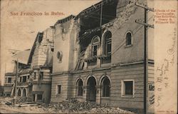 San Francisco in Ruins. effects of the earthquake. Pike Memorial, Geary & Filmore Station. Postcard