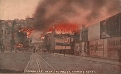 Looking East on California St. from Steiner St. Postcard