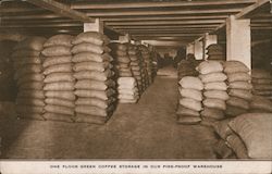 Green Coffee Storage in Fire-Proof Warehouse, J.A. Folger & Co. Postcard