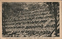 The Living Flag In Honor Of The G. A. R., September 2, 1908, 3,600 School Children Taking Part. Postcard