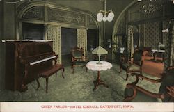 Green Parlor - Hotel Kimball Davenport, IA Postcard Postcard Postcard