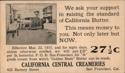 California Central Creameries Postcard