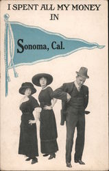 I Spent All My Money in Sonoma California Postcard Postcard Postcard