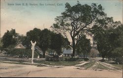 Scene from Railroad Station Postcard