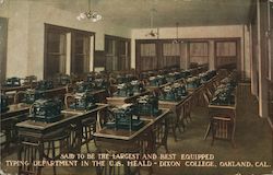 Typing Department in the U.S. Heald - Dixon College Postcard