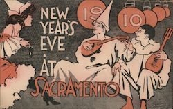 New Year's Eve at Sacramento 1910 Postcard