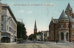 North San Joaquin St., cor. Channel St. Postcard