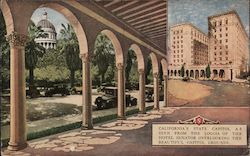 California state capitol as seen from the loggia of the Hotel Senator overlooking the capitol grounds Postcard