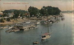 Sacramento River Scene Antioch, CA Postcard Postcard Postcard