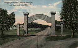 Entrance to Cemetery, Soldiers' Home Los Angeles, CA Postcard Postcard Postcard