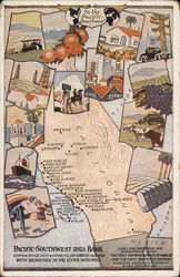 California Map: Ad for Pacific Southwest Trust & Savings Bank Postcard