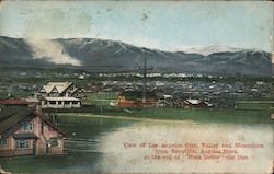 View of City, Valley and Mountains from end of Mesa Drive car line Postcard