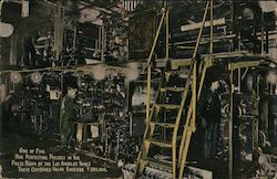 One of five hoe perfecting presses int he Press Room of the Los Angeles Times Postcard