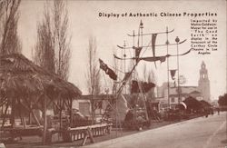 Display of Authentic Chinese Properties from MGM movie "The Good Earth" Postcard