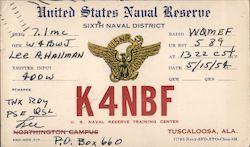 K4NBF - U.S. Naval Reserve Training Center, Sixth Naval District Postcard