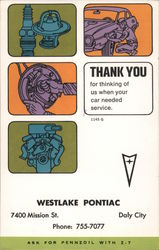 Westlake Pontiac Daly City, CA Postcard Postcard Postcard