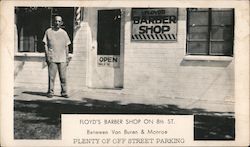 Floyd's Barber Shop Postcard