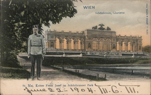 Kaiser Franz Joseph in Schönbrunn Park - Schönbrunn Gloriette Vienna Austria