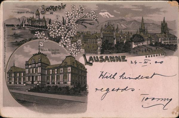 Souvenir de Lausanne - Chateau d'Ouchy, Palais de Justice Switzerland