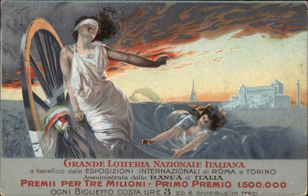 Grande Loiteria Nazionale Italiana ESPOSIZIONI DI ROMA e TORINO Italy