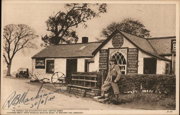 The famous old blacksmith's shop, Gretna green Scotland