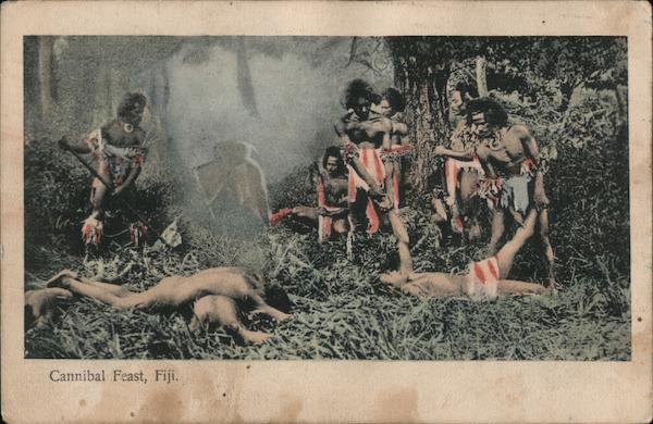Cannibal feast Fiji South Pacific
