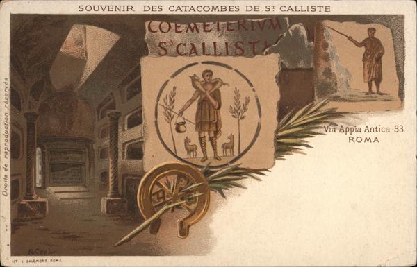 Souvenir des Catacombes de St. Calliste, Appian Way Rome Italy