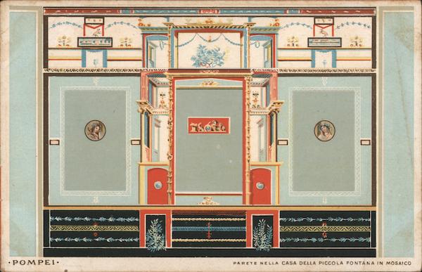 Wall in the House of the Small Mosaic Fountain Pompei Italy