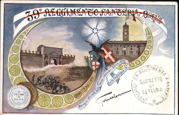 39° Reggimento Fanteria Brigata Bologna Italy Postcard