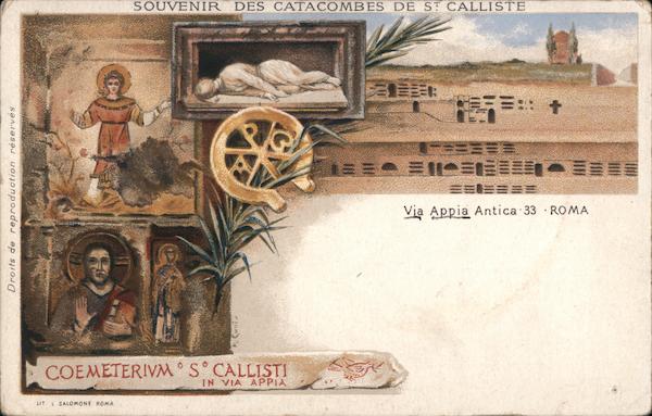 Souvenir of the Catacombs of St. Calliste - Via Appia Antica 33 - Rome Italy