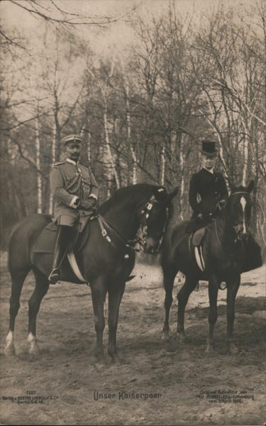 Kaiser Wilhelm II, Kaiserin Auguste Victoria on Horseback Germany