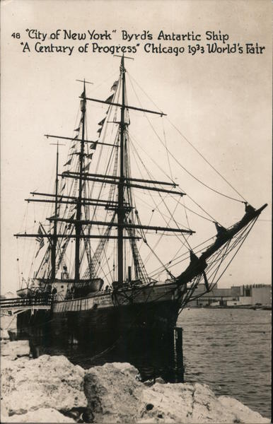 City of New York Byrd's Antartic Ship - A Century of Progress Chicago 1933 World's Fair Illinois