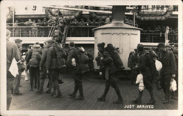 Soldiers boarding ship World War I