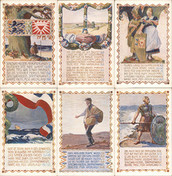 Set of 6:  German association for the northern Schleswig business Postcard