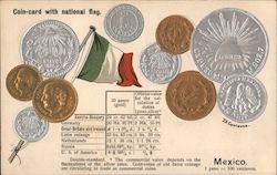 Coin-card with National Flag - Mexico Postcard